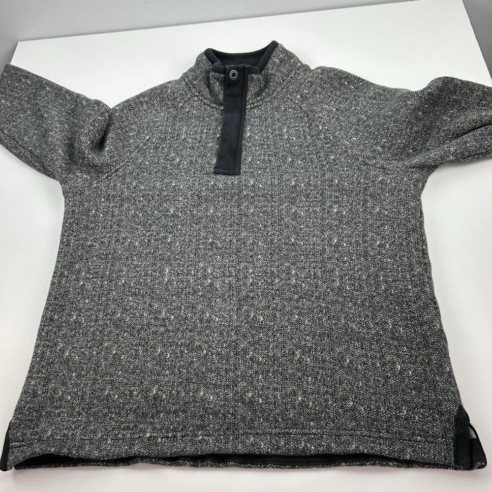 Carbon 2 Cobalt 1/4 Zip Sweater Men’s M Black Gray Knit Soft Fleece Lined - Picture 7 of 11